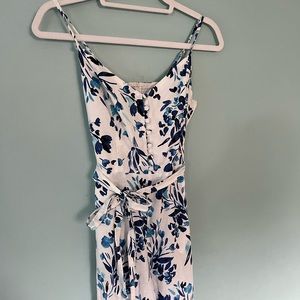 Banana Republic blue floral jumpsuit